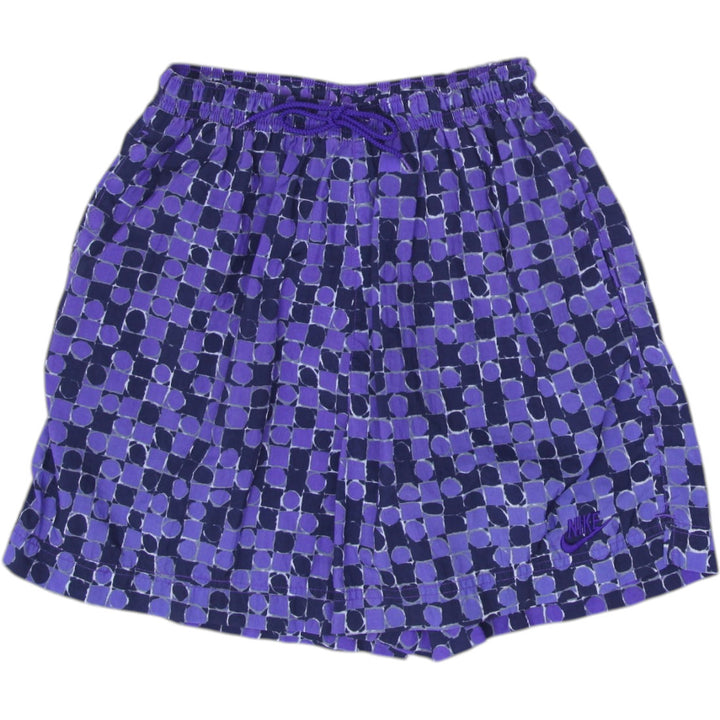 Vintage Nike Navy Geometric Nylon Swim Shorts Size 6-8 | Migration_Shorts | Fashion Rerun
