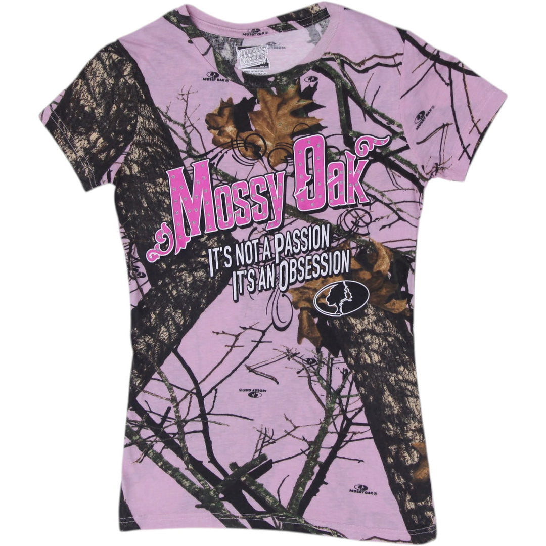 Ladies Mossy Oak Pink Camo Graphic Tee by Paramount Outdoors