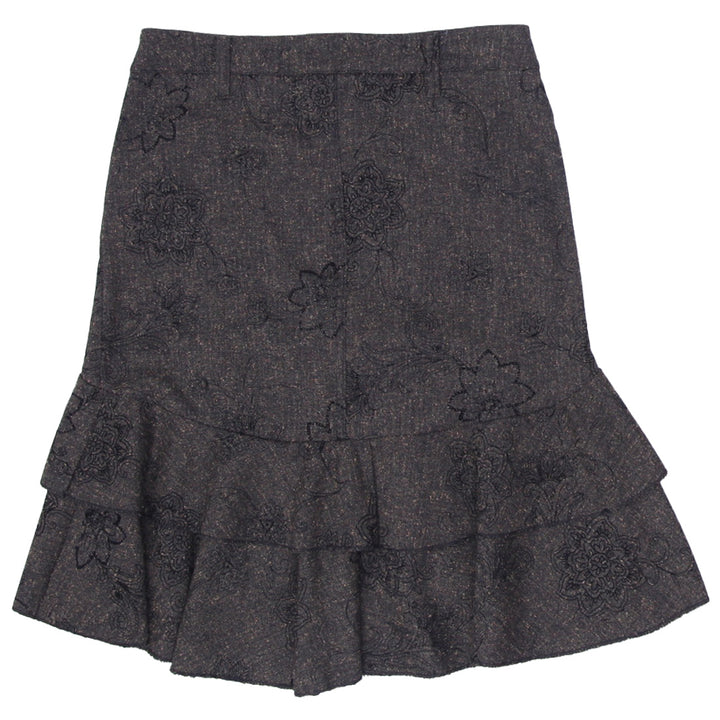 Y2K Ladies Embroidered Floral Ruffle Skirt