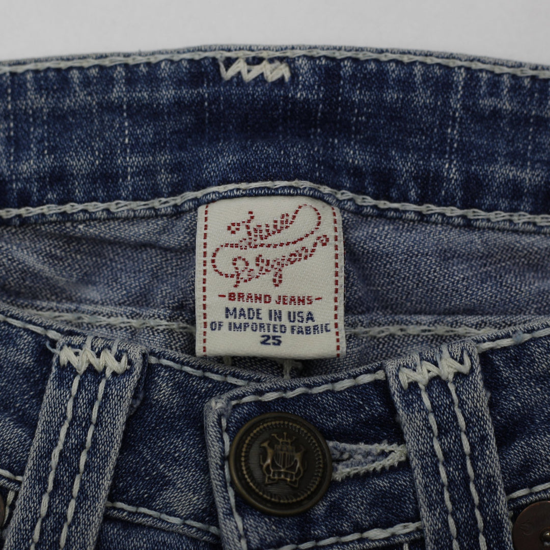 Y2K Ladies True Religion Joey Big Twisted Seam Flare Jeans Size 25