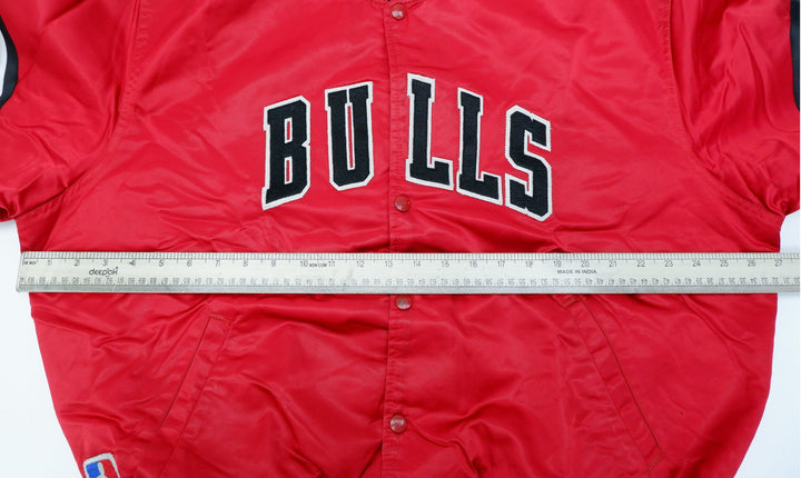 Vintage 80s Starter NBA CHICAGO BULLS Nylon Button-Down XL Jacket