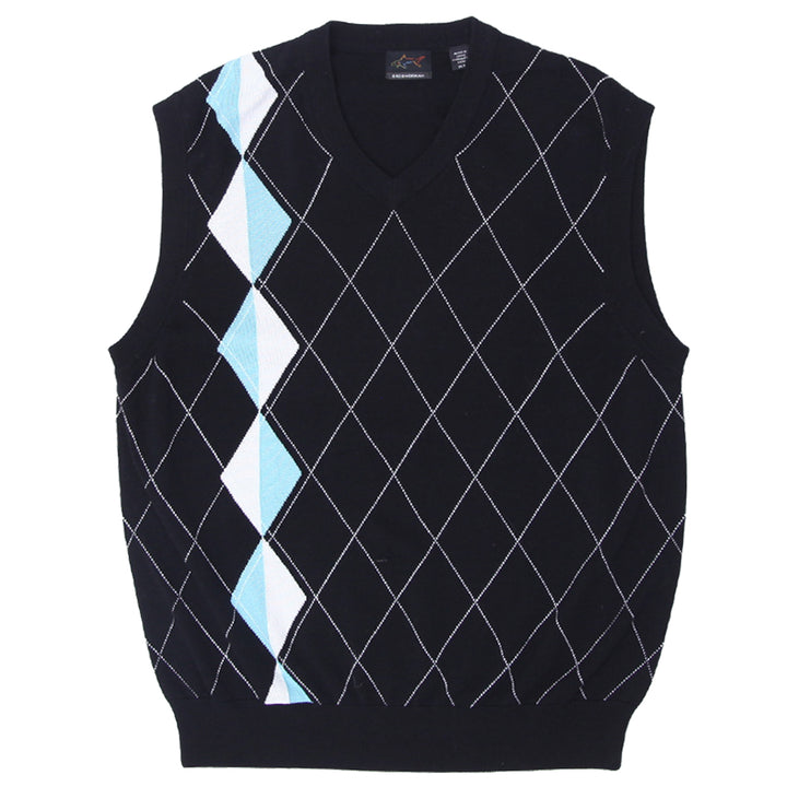 Mens Greg Norman Argyle Sleeveless Vest - Fashion Rerun Vintage Migration_Sweaters