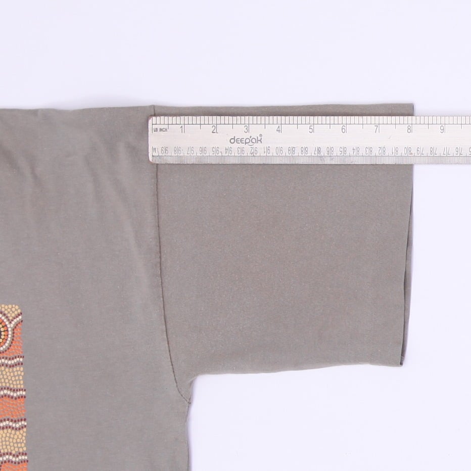 Vintage Mens Bularuu T-Shirt Gray Aboriginal Art Graphic