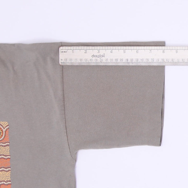 Vintage Mens Bularuu T-Shirt Gray Aboriginal Art Graphic