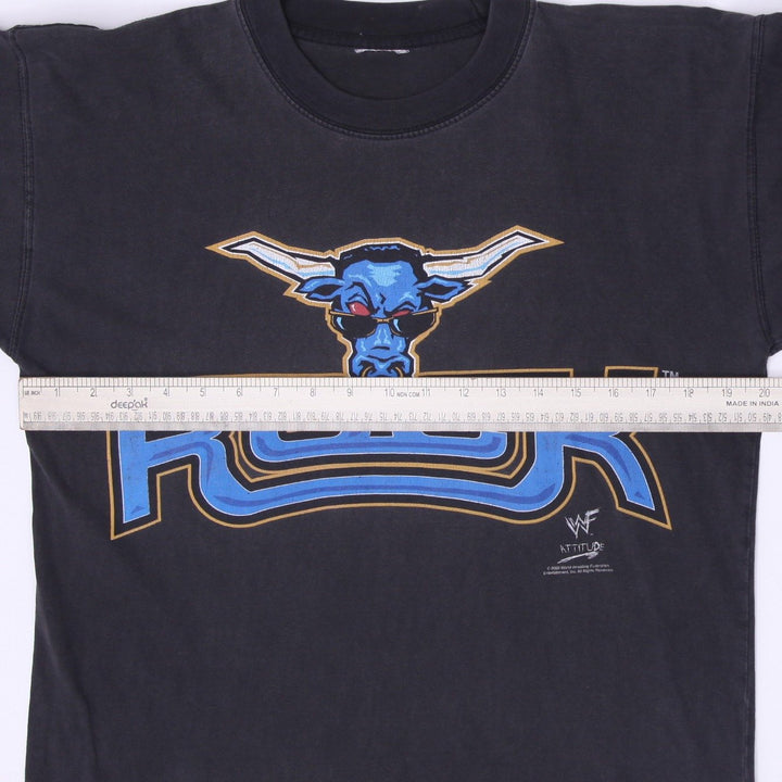Vintage Mens 1999 The Rock WWF Shirt Brahma Bull Graphic Wrestling T-Shirt