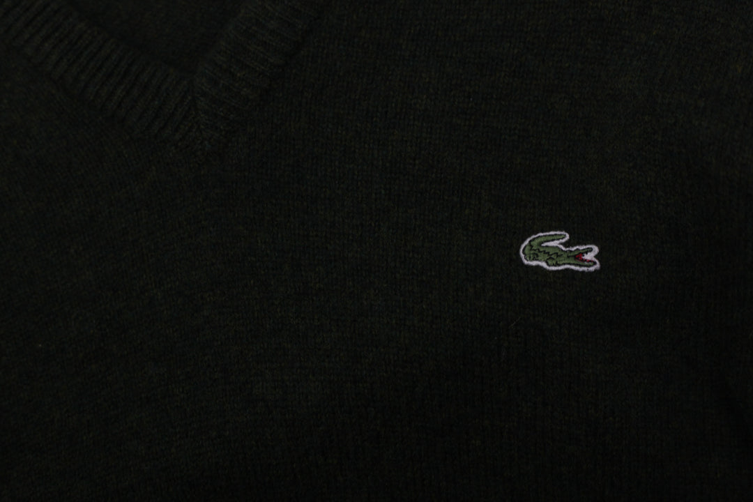 Mens Lacoste V-Neck Pure New Wool Sweater