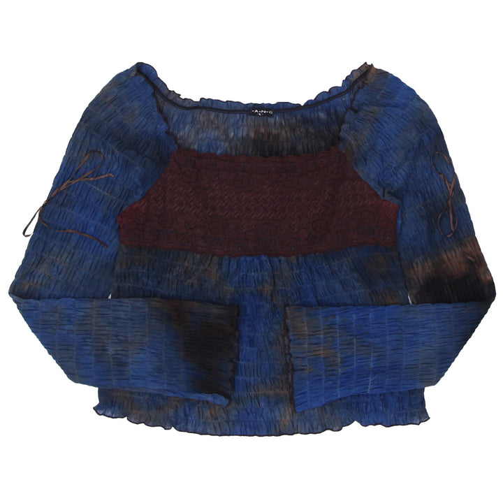 Y2K Ladies Ruched Squared Off Shoulder Top - Fashion Rerun Vintage Migration_Tops