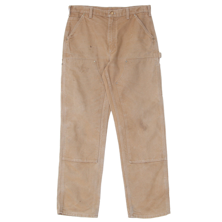 Mens Carhartt B01 BRN Dungaree Fit Double Knee Carpenter Work Pants - Fashion Rerun Vintage Migration_Pants