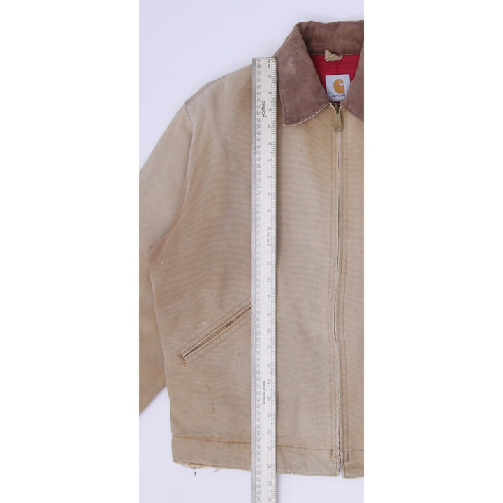 Vintage Carhartt 6QLJ Detroit Duck Canvas Red Quilted Lining Jacket