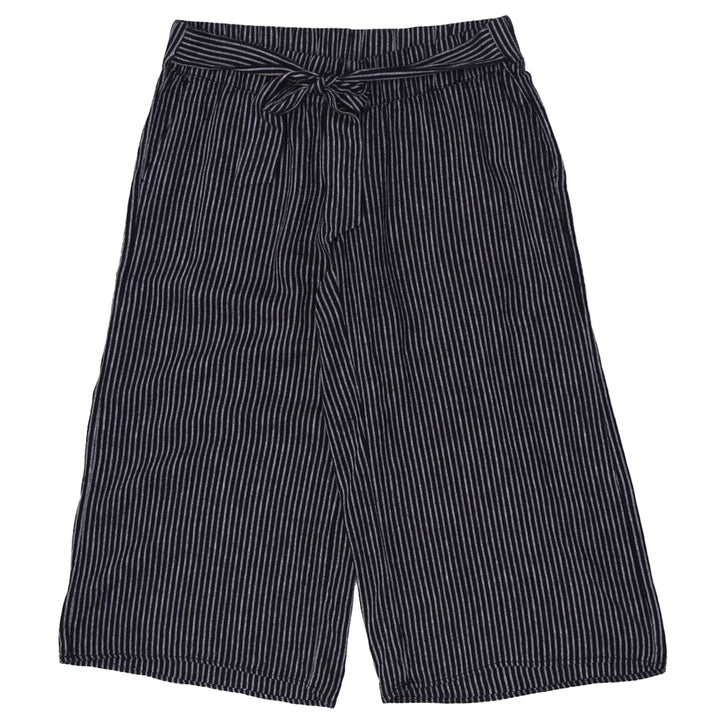 Ladies Gap Striped Belted Cropped Wide Pants