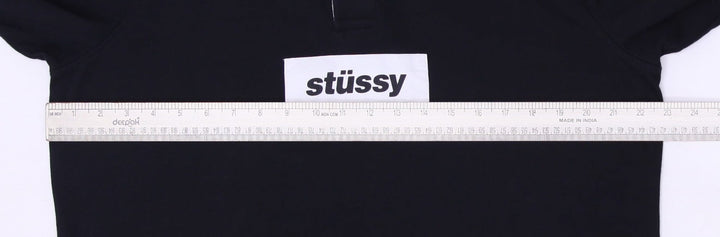 Stussy Graphic Stripe Long Sleeve Polo Shirt Size M | Migration_Shirts SW COLLECTION - Detail View | Fashion Rerun