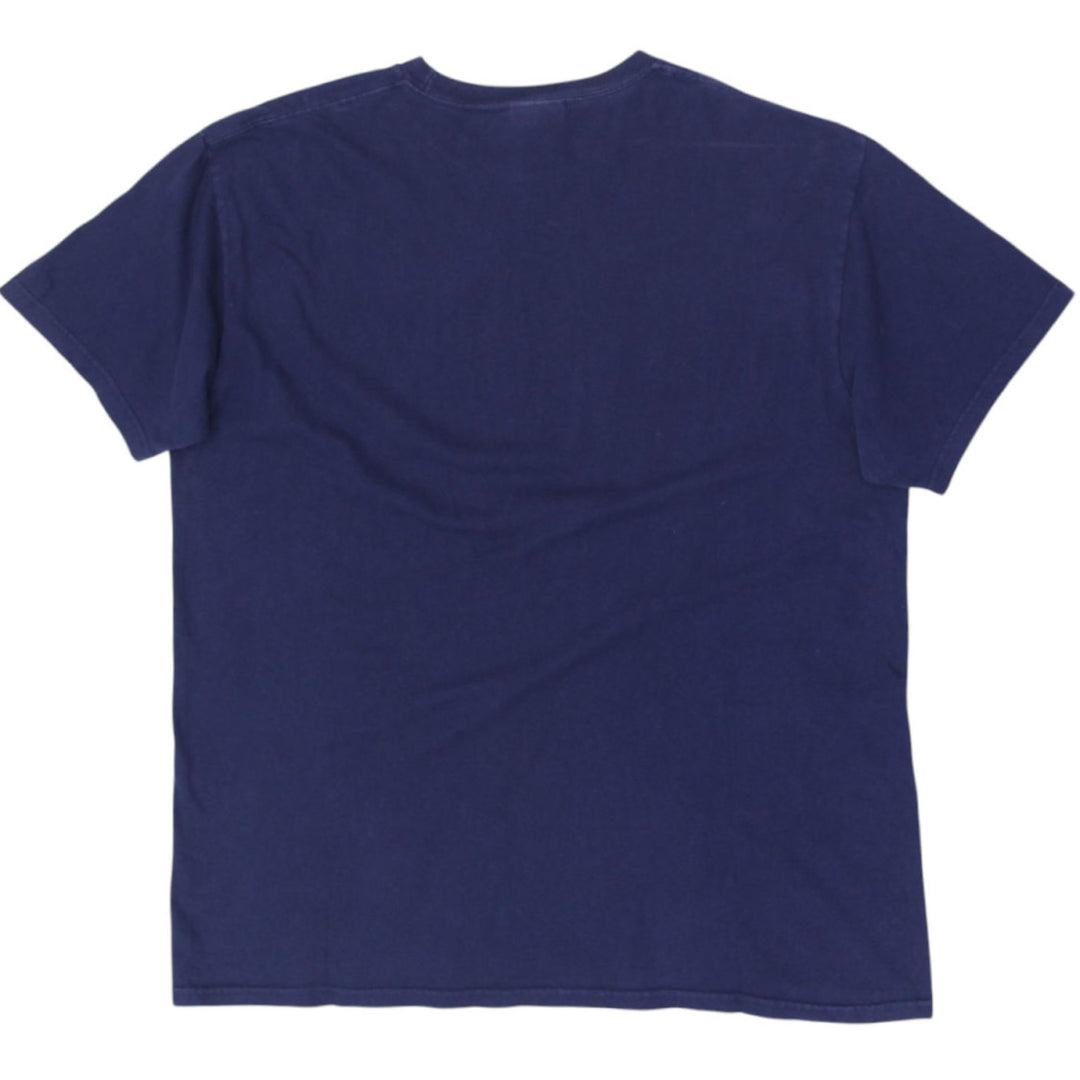 Vintage Embroidered Nike Swoosh Logo Navy T-Shirt | Migration_T-Shirts - Side View | Fashion Rerun