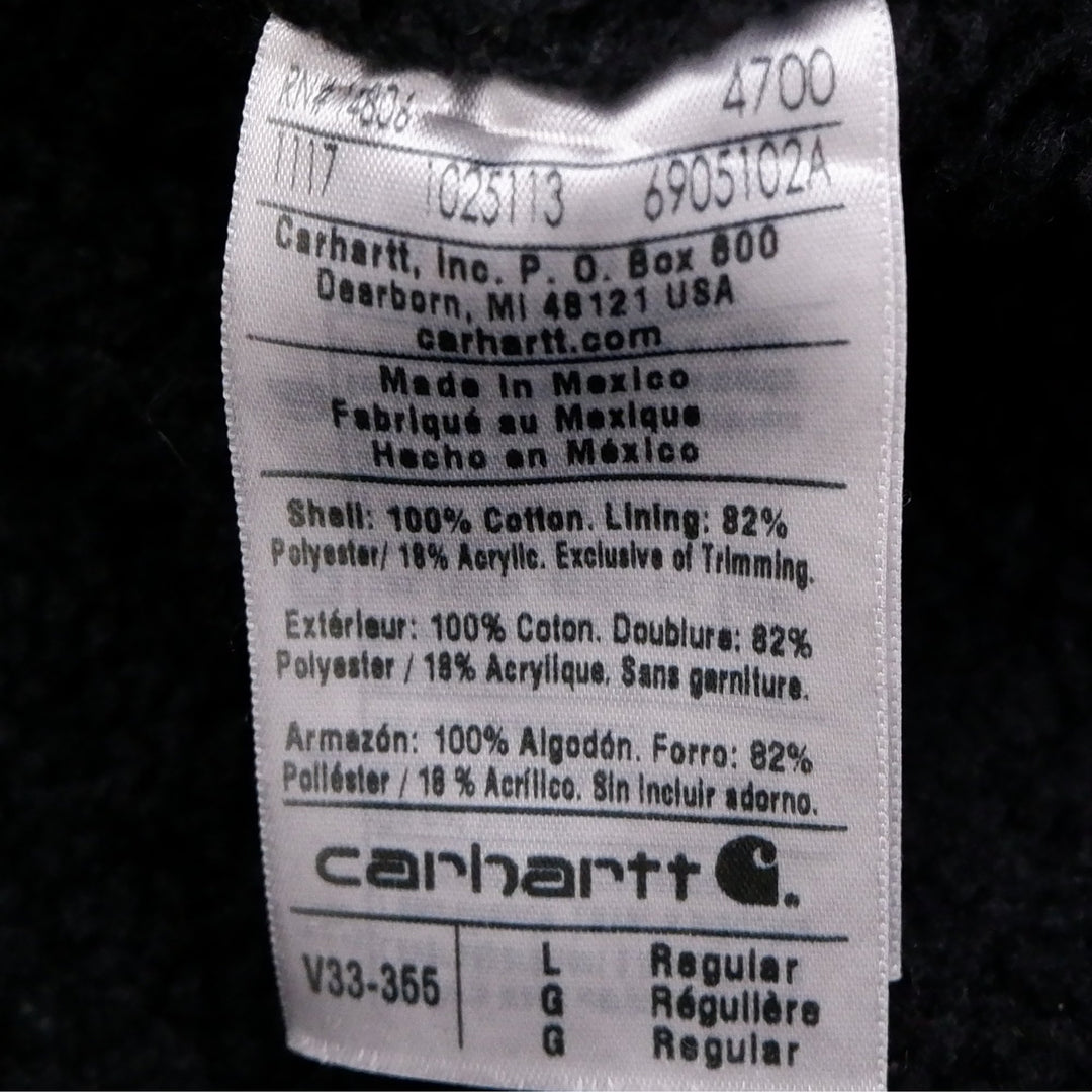 Mens Carhartt Vest Black Workwear Sherpa Lined Canvas