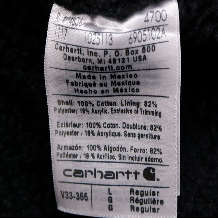 Mens Carhartt Vest Black Workwear Sherpa Lined Canvas