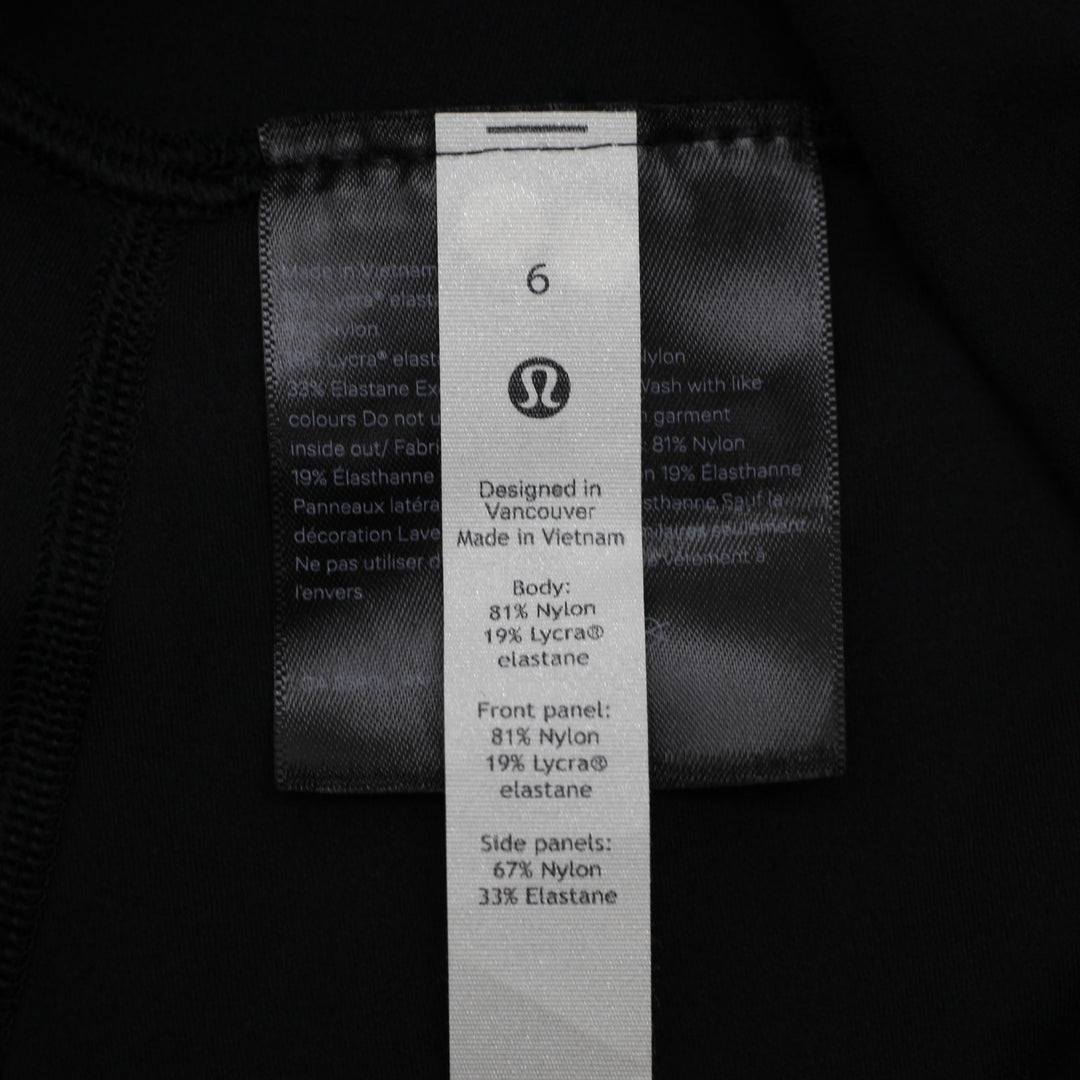 Ladies Lululemon Cycling Shorts Black High-Waisted Compression Size 6