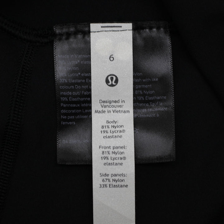 Ladies Lululemon Cycling Shorts Black High-Waisted Compression Size 6