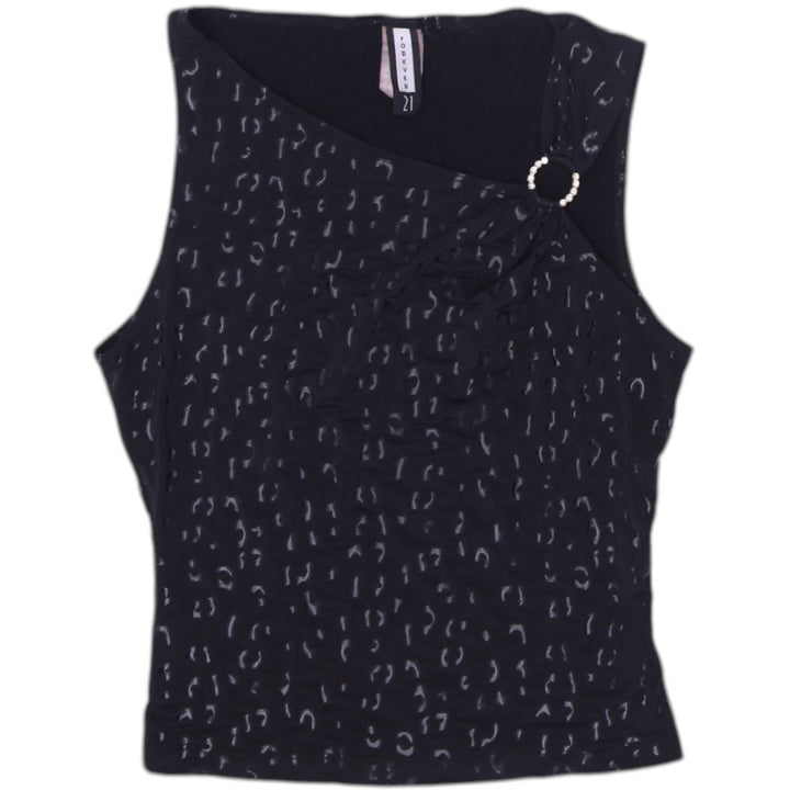 Y2K Ladies Patterned Sleeveless Asymmetric Top Size M | Migration_Y2K Tops | Fashion Rerun