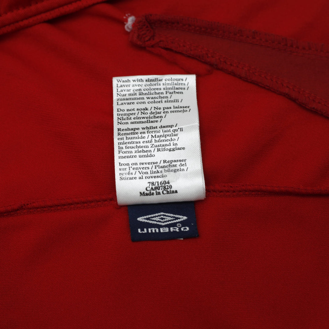 Mens England 2006-08 Away Football Jersey Umbro Red World Cup Size L