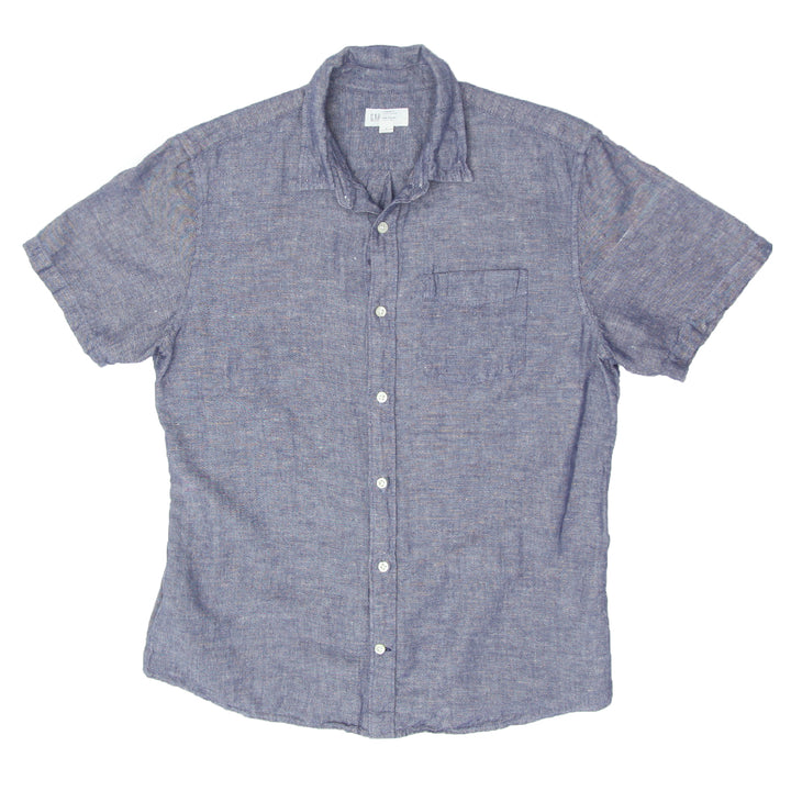 Mens GAP Standard Fit Short Sleeve Linen Shirt