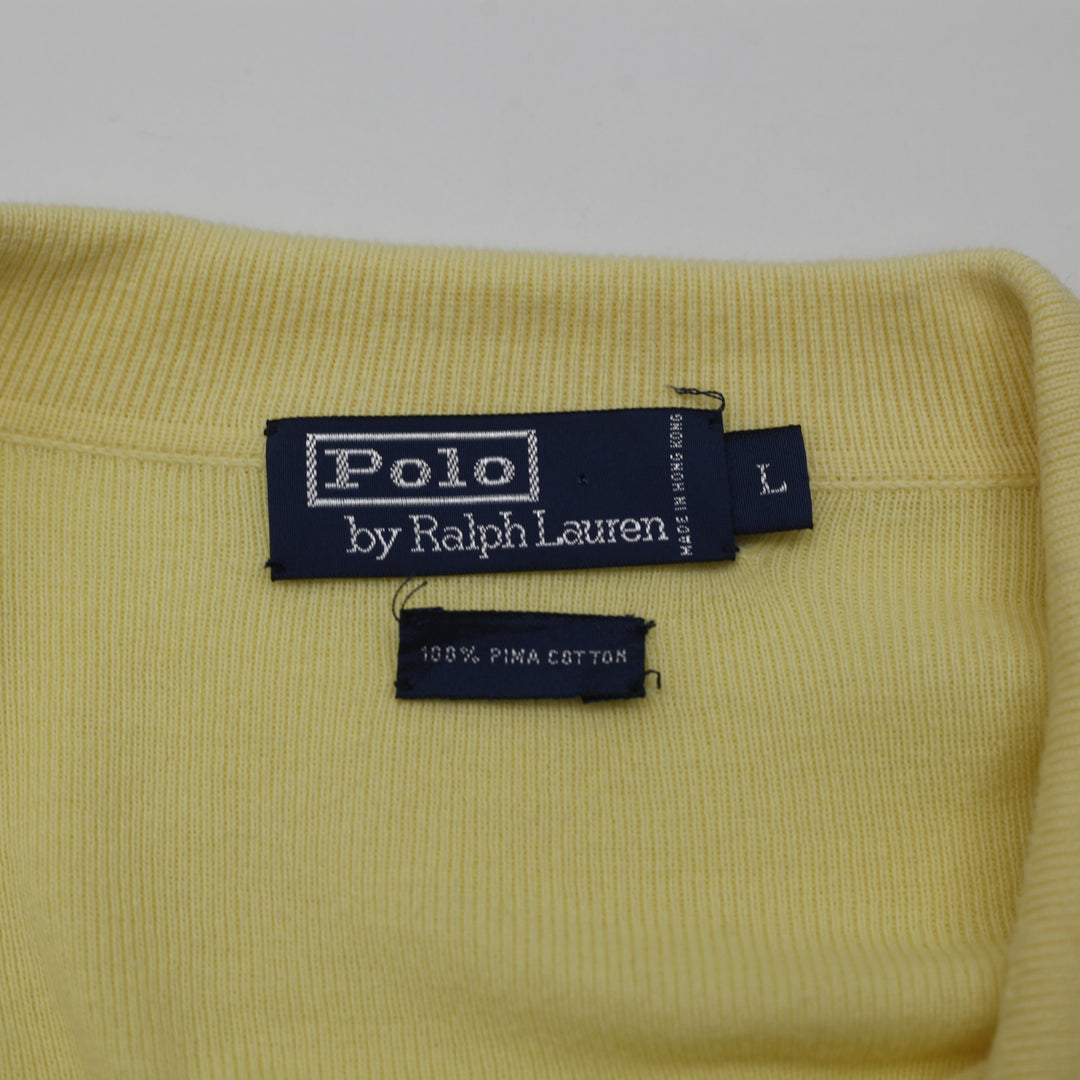 Vintage Mens Ralph Lauren Pima Cotton Embroidered Polo Sweater Size L