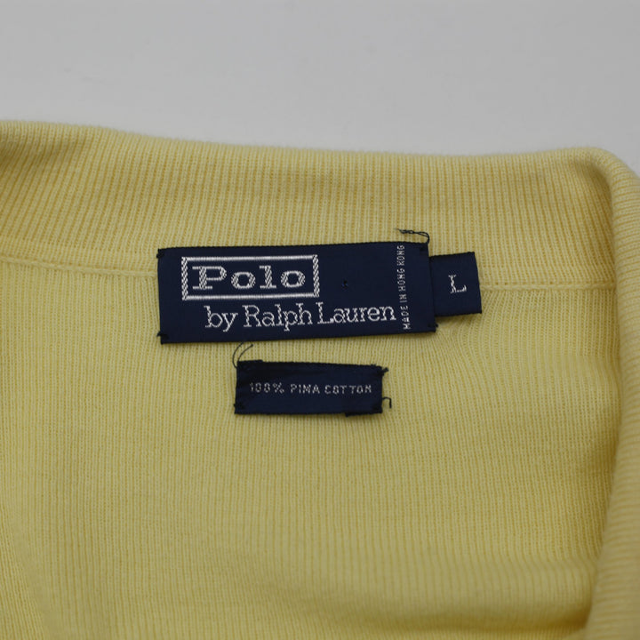 Vintage Mens Ralph Lauren Pima Cotton Embroidered Polo Sweater Size L