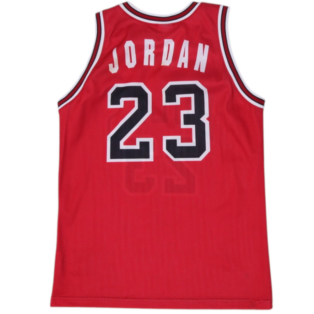 Vintage Champion USA Jordan #23 Red Basketball NBA Jersey L | Migration_Jerseys - Side View | Fashion Rerun