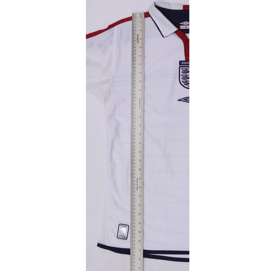 Mens Umbro England Soccer Jersey White Red Team Logo ' 03-05 | Migration_Jerseys - View 7 | Fashion Rerun