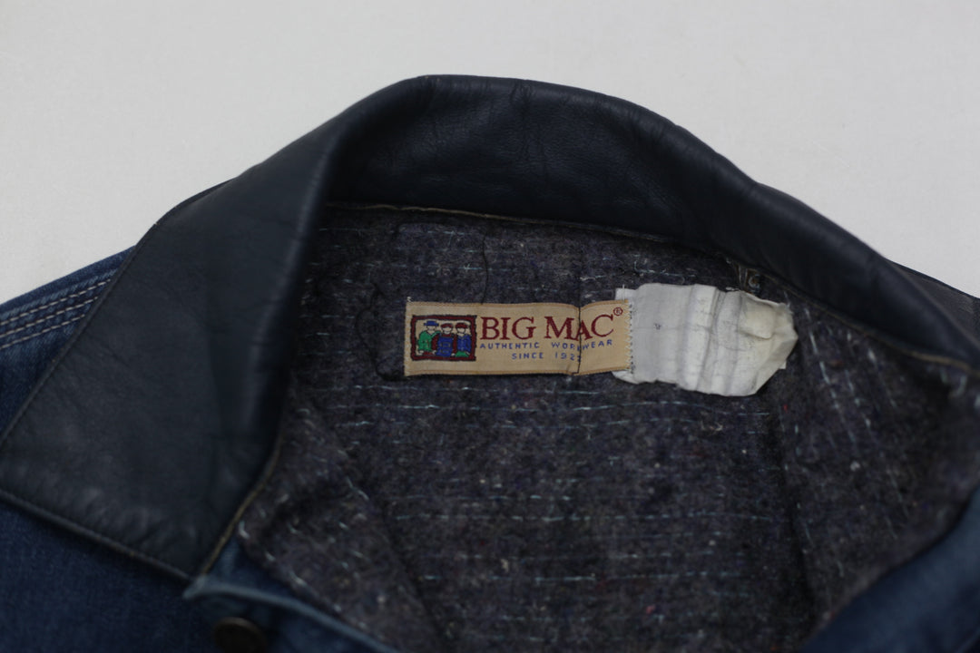 Vintage Big Mac Blanket Lined Dark Blue Denim Chore Jacket Work Made in US | Migration_Jacket UAENAT20 - Back | Fashion Rerun