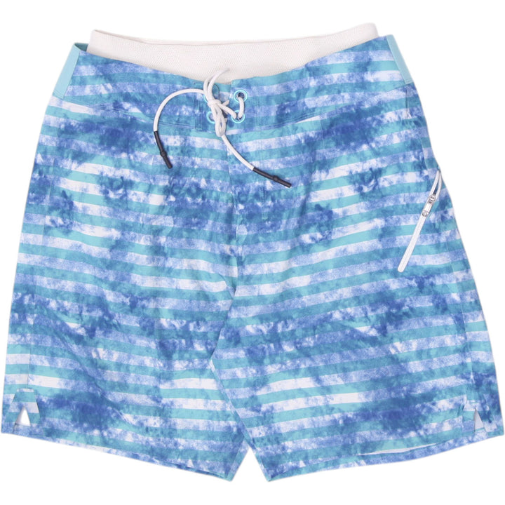 Mens Lululemon Board Short Size 32 Blue Teal Tie Dye Striped Mesh Lined