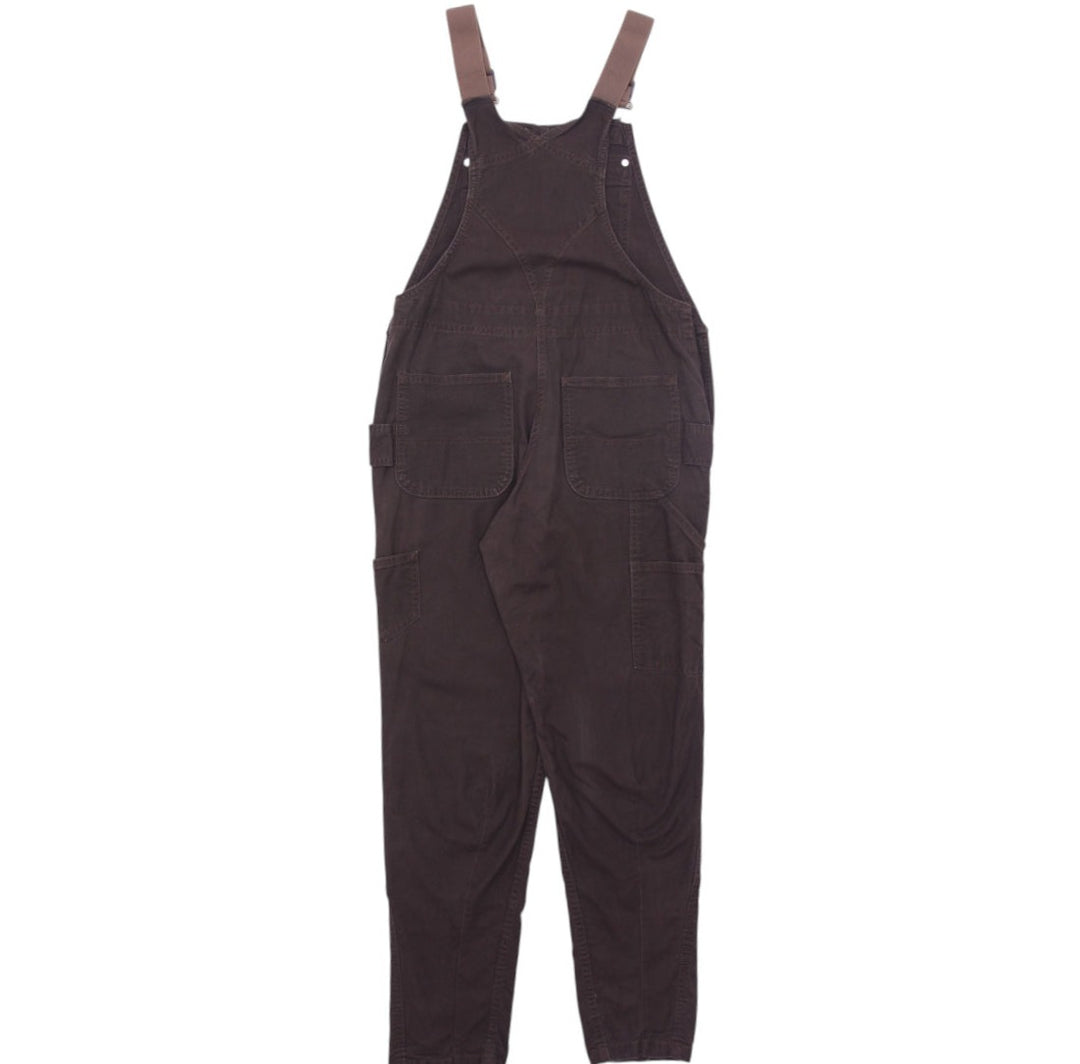 Ladies Carhartt Brown Overalls Utility Workwear Pants XS (0/2) Short