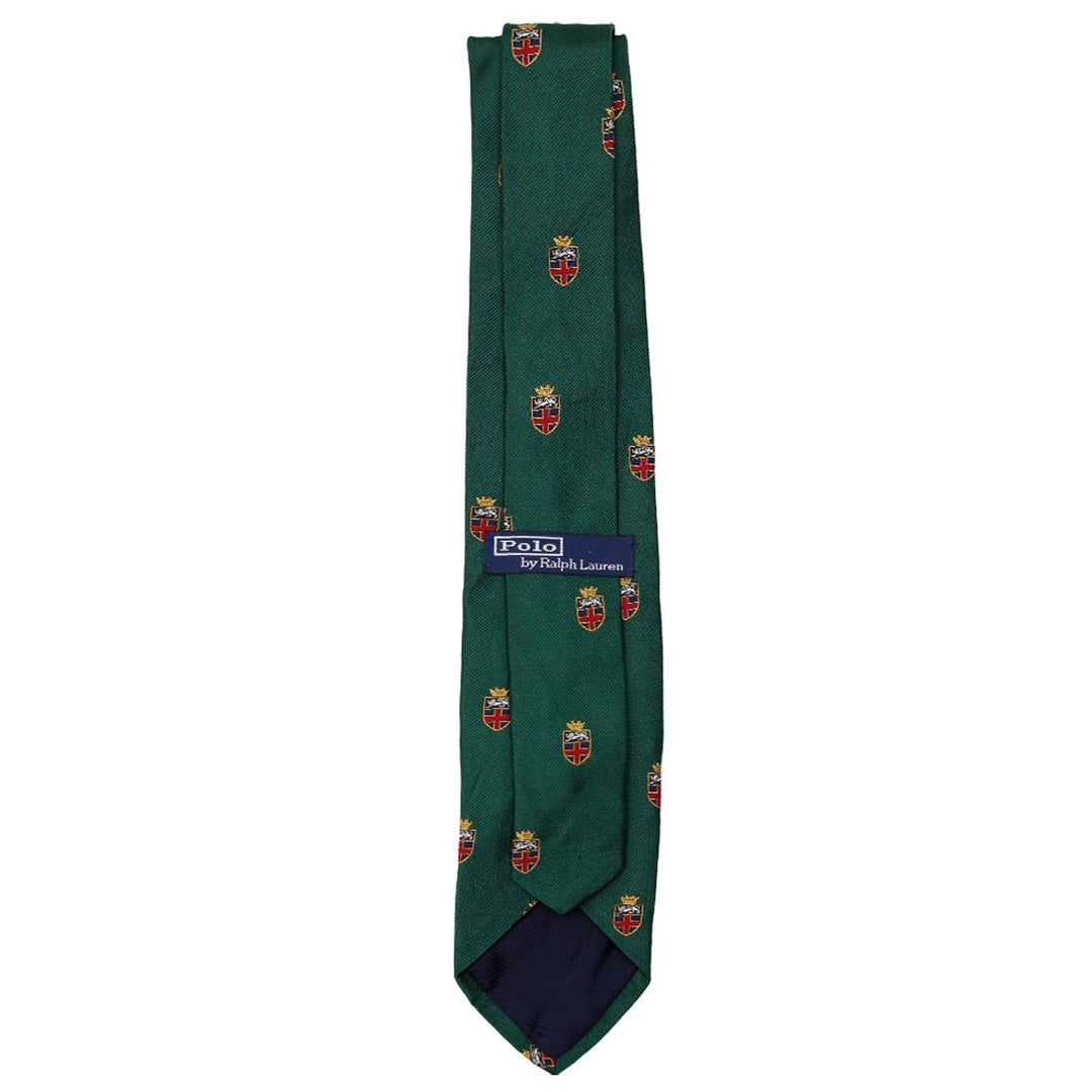 Mens Polo By Ralph Lauren Handmade In Italy Green Necktie