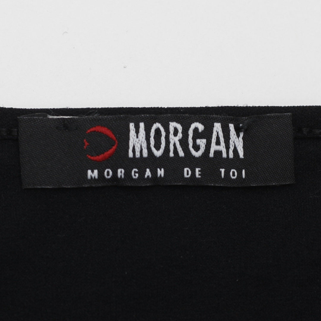 Y2K Ladies Morgan Graphic Black Long Sleeve Top Artistic