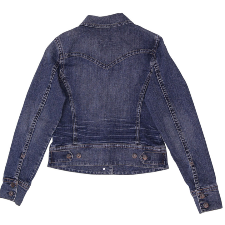 Y2K Ladies Silver Jeans Co. Dark Wash Denim Jacket Size M