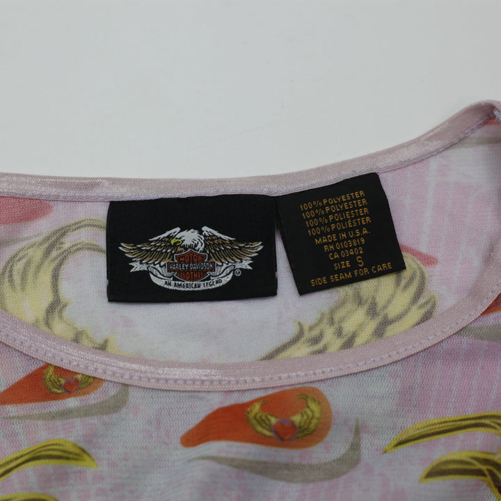 Y2K Ladies Harley Davidson Graphic Long Sleeve Top Size S