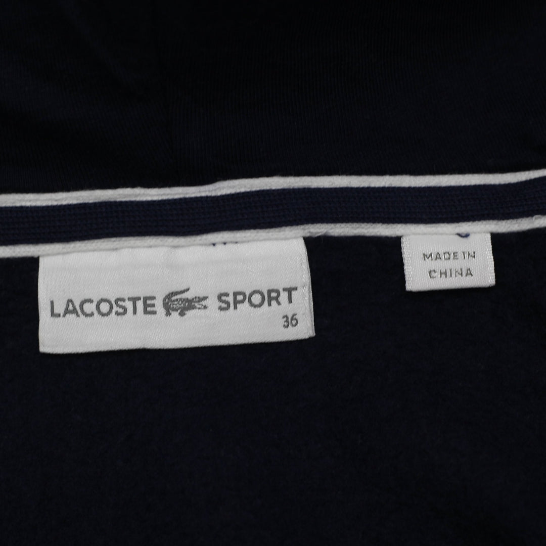 Ladies Lacoste Sport Dark Navy Blue Full-Zip Hoodie Size 36