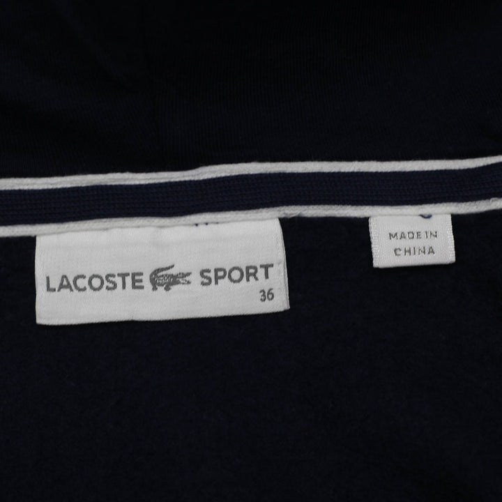 Ladies Lacoste Sport Dark Navy Blue Full-Zip Hoodie Size 36