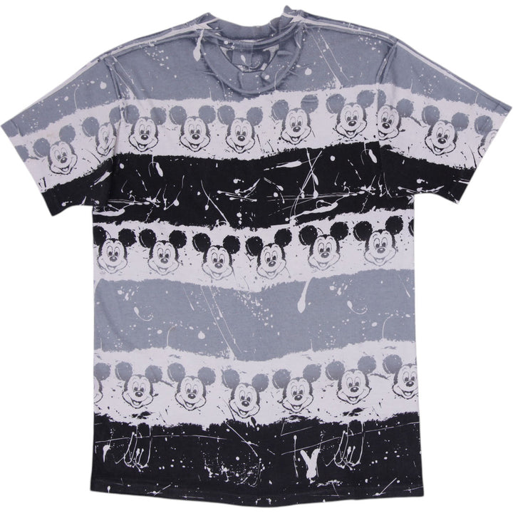 Vintage 90s Mickey Mouse Abstract Splatter All-Over Print T-Shirt USA Made OSFA