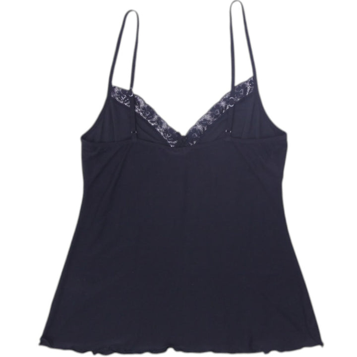 Y2K Ladies Black Lace-Trim Strappy Camisole Stretchable Size M