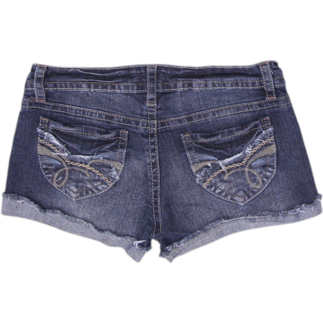 Y2K Ladies Truce Jeans Y2K Low-Rise Denim Cargo Shorts Dark Wash Size 7