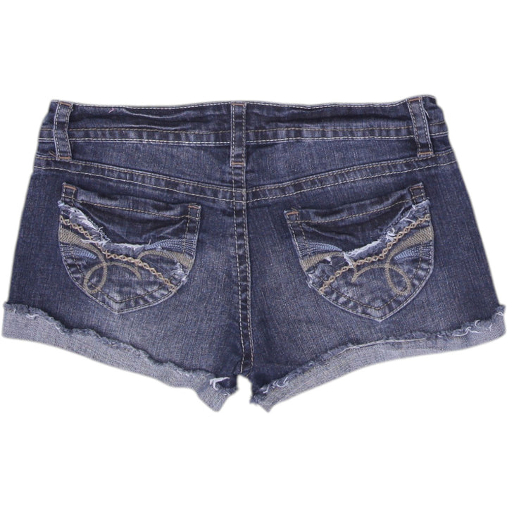 Y2K Ladies Truce Jeans Y2K Low-Rise Denim Cargo Shorts Dark Wash Size 7