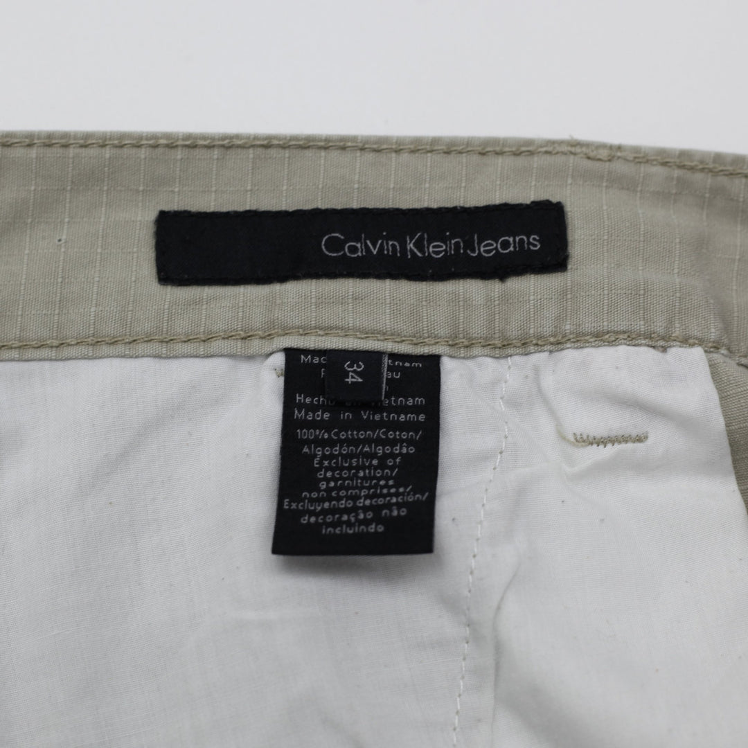Mens Calvin Klein Cargo Ripstop Pockets Casual Shorts Size 34
