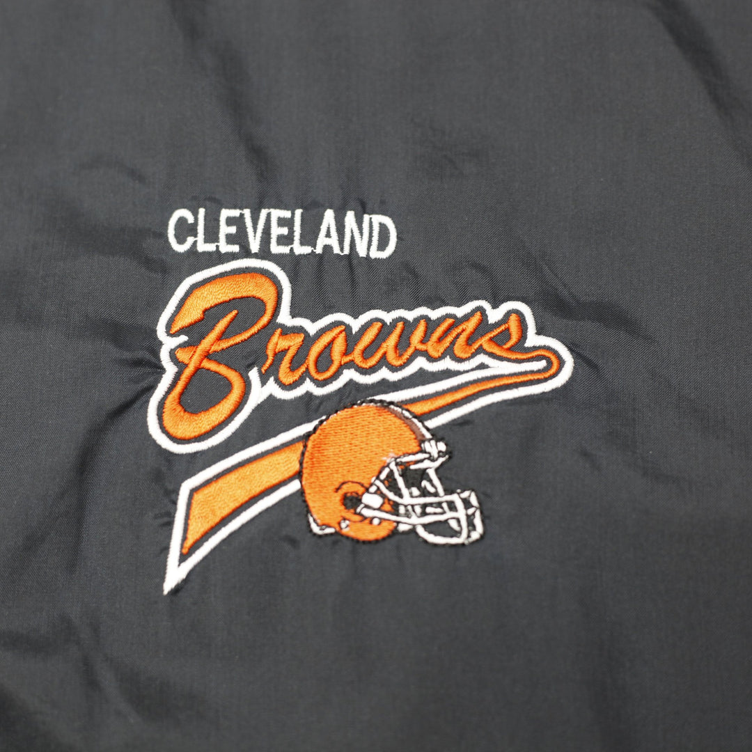 Vintage Mens 90s Cleveland Browns ProPlayer Half Zip Windbreaker Striped Trims