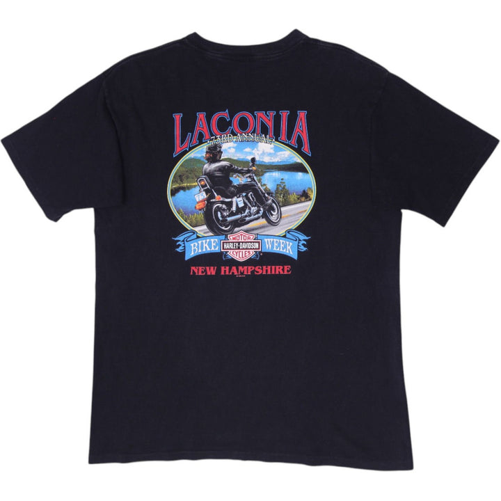 Vintage Harley Davidson Laconia Bike Week Black T-Shirt Made In USA Size XL