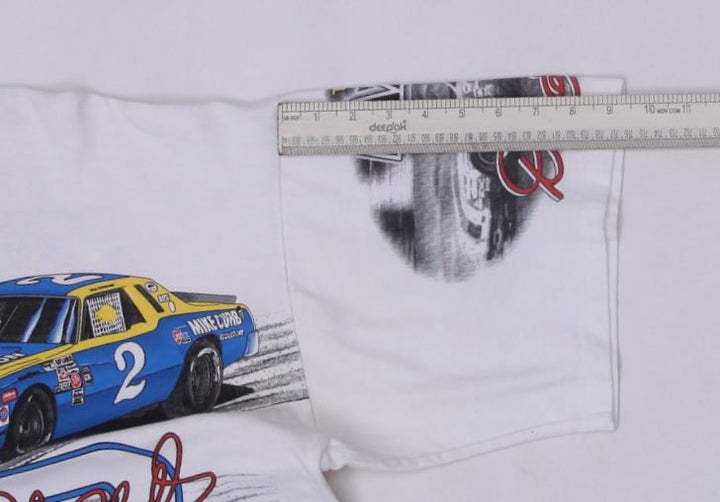 Vintage 1996 NASCAR Dale Earnhardt "Times May Change" All Over Print (AOP) White T-Shirt | Migration_T-Shirts | Fashion Rerun