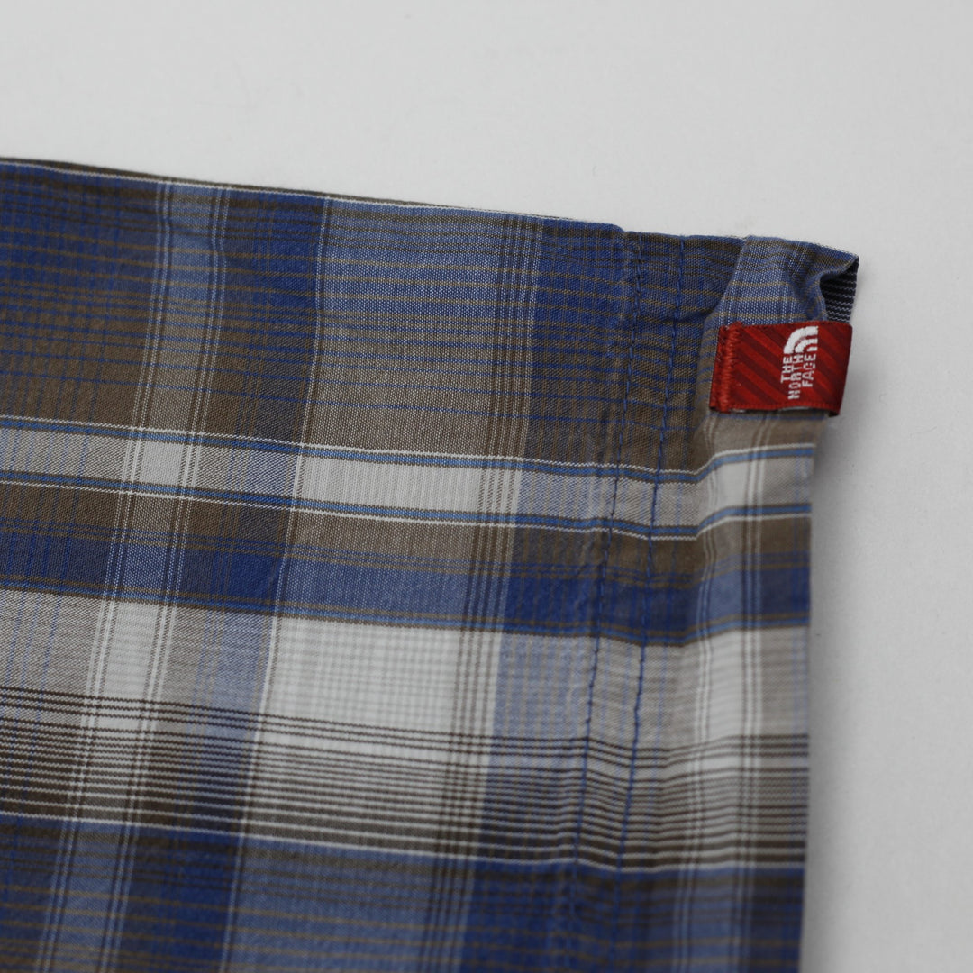 Mens The North Face Short Sleeve Plaid Pearl Snap Shirt Size M