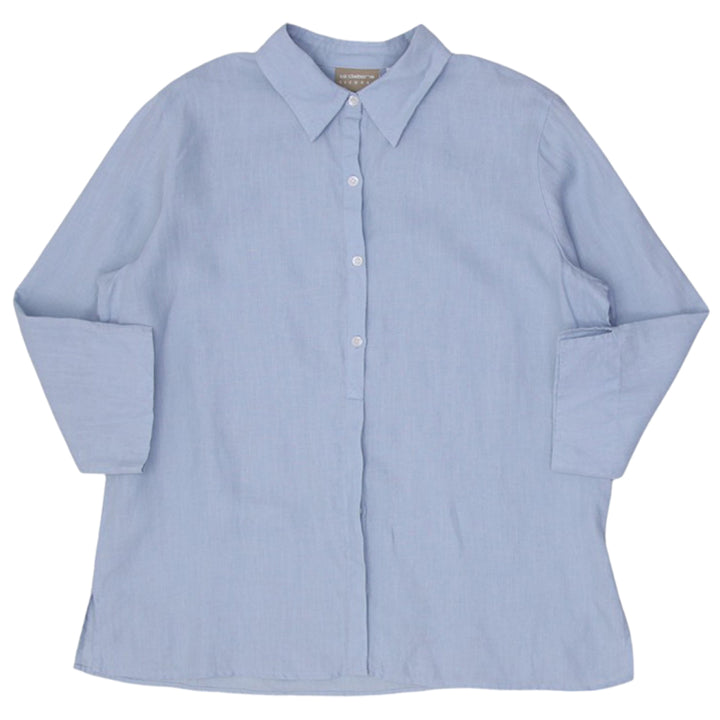 Ladies Liz Claiborne Liz Wear 100% Linen 3/4 Sleeve Shirt