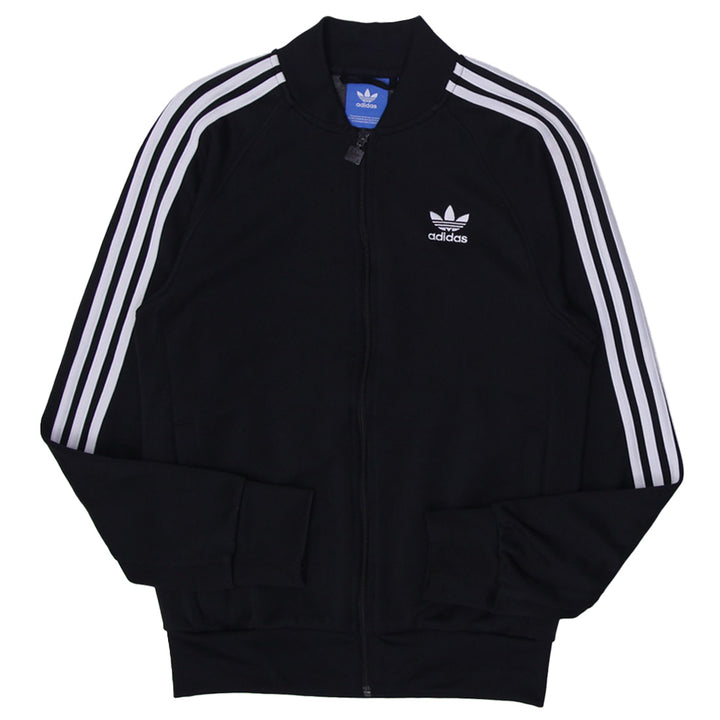 Mens Embroidered Adidas Sleeve Stripes Zipper Jacket