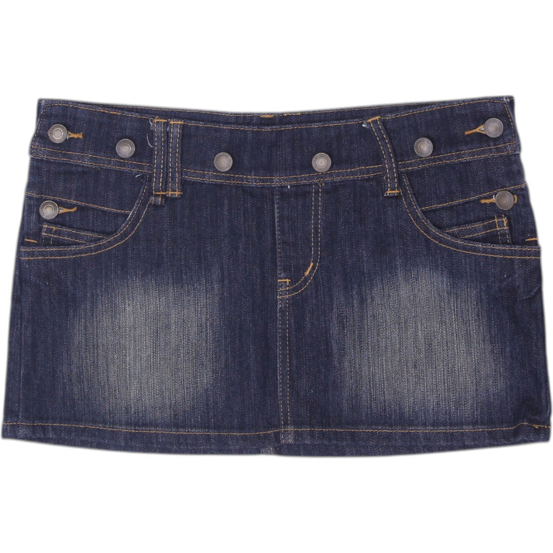 Y2K Ladies Cookie Jeans Low Rise Studded Denim Micro Mini Skirt Size L