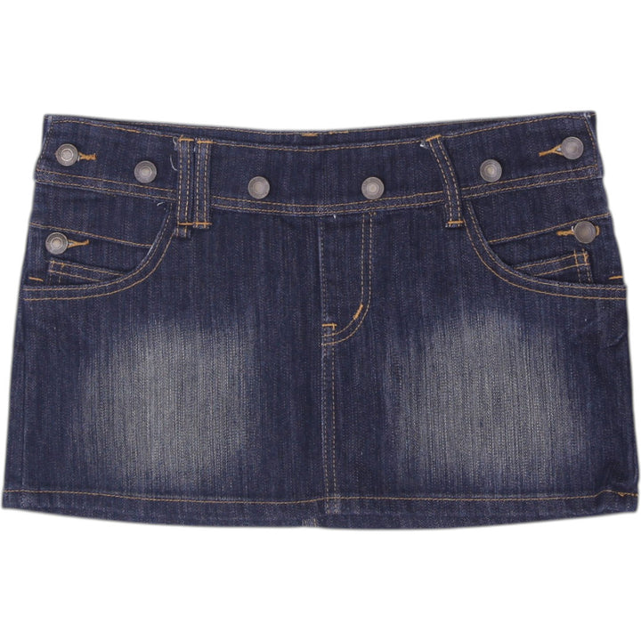 Y2K Ladies Cookie Jeans Low Rise Studded Denim Micro Mini Skirt Size L