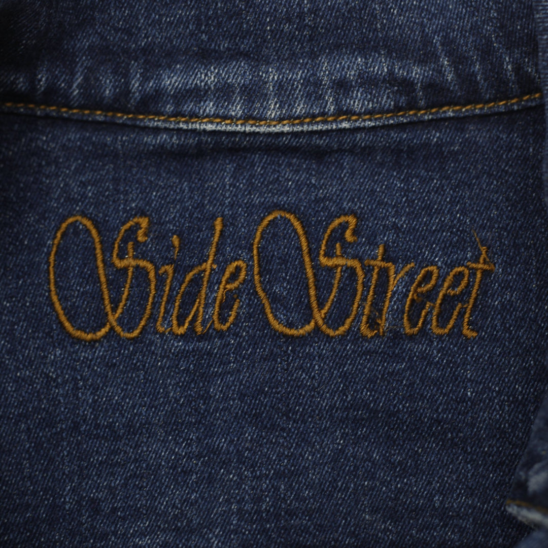 Y2K Side Street Studded Blue Denim Jacket Size M | Migration_Jackets - Back View | Fashion Rerun
